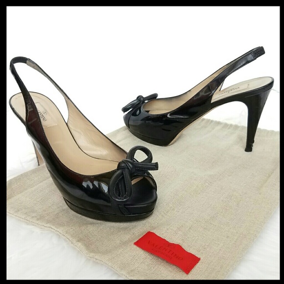 Valentino Shoes - Valentino Bow heeld slingback peeptoe